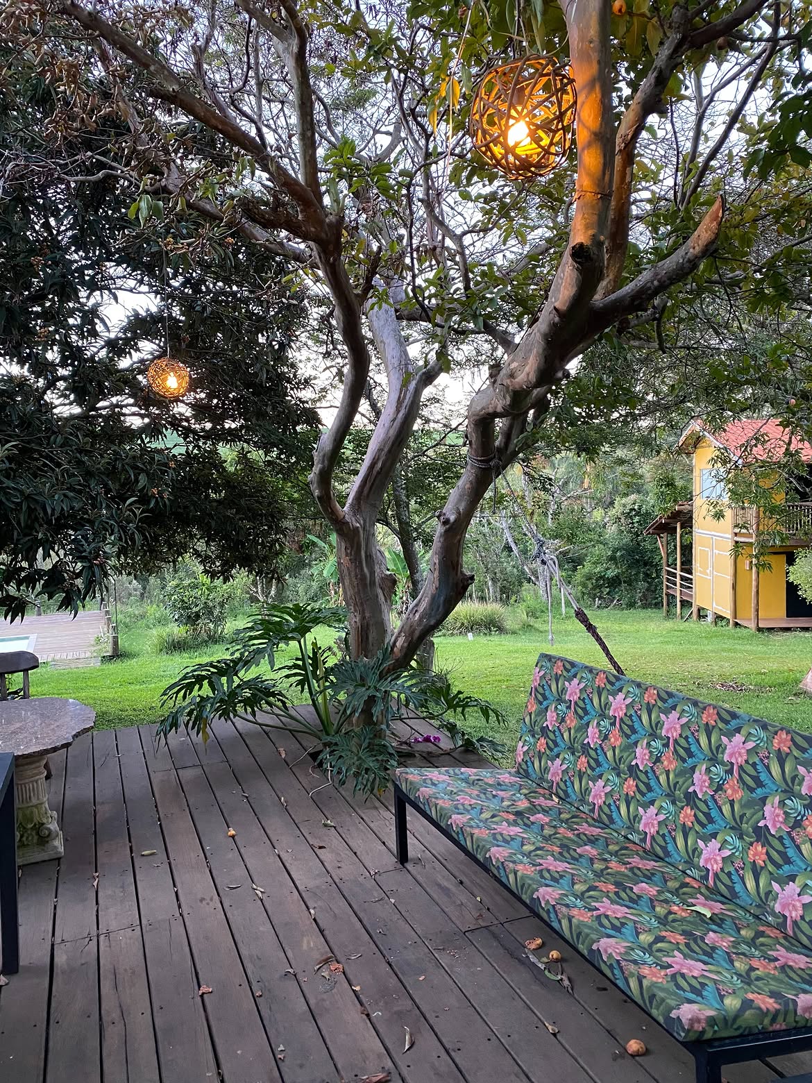 Jardim ao entardecer